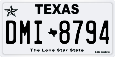 TX license plate DMI8794