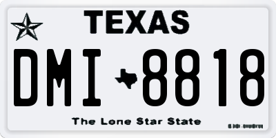 TX license plate DMI8818