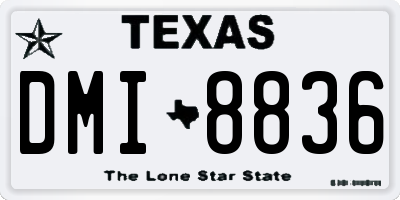 TX license plate DMI8836