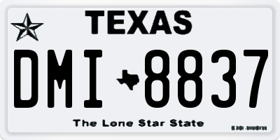 TX license plate DMI8837