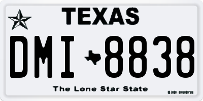 TX license plate DMI8838