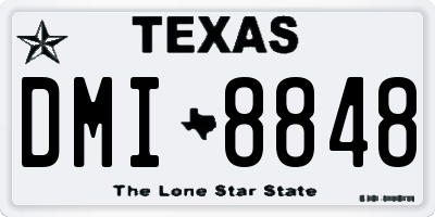 TX license plate DMI8848