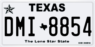 TX license plate DMI8854