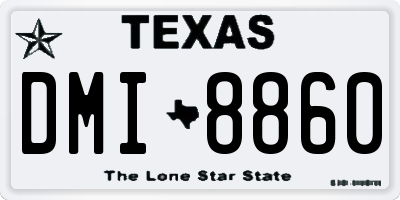 TX license plate DMI8860
