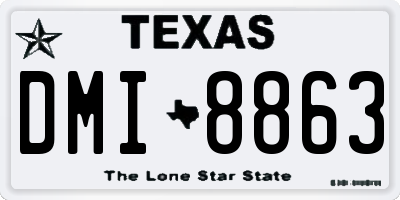 TX license plate DMI8863