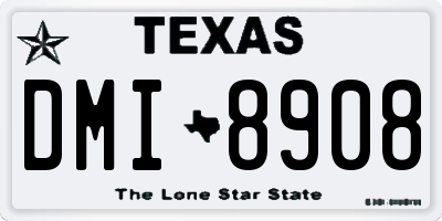 TX license plate DMI8908