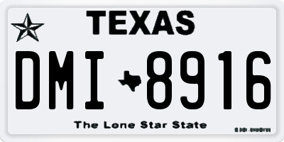 TX license plate DMI8916