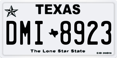 TX license plate DMI8923