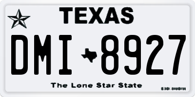 TX license plate DMI8927