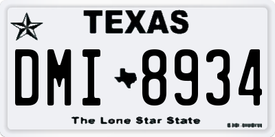 TX license plate DMI8934