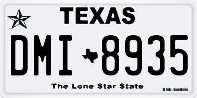TX license plate DMI8935