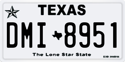 TX license plate DMI8951