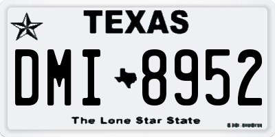 TX license plate DMI8952