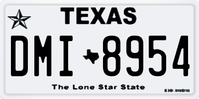 TX license plate DMI8954