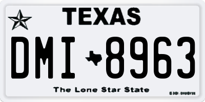 TX license plate DMI8963