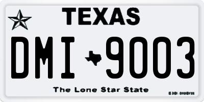TX license plate DMI9003