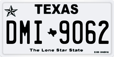 TX license plate DMI9062