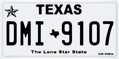 TX license plate DMI9107