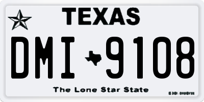 TX license plate DMI9108