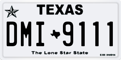 TX license plate DMI9111