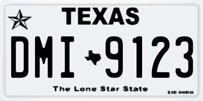 TX license plate DMI9123