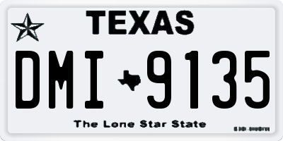 TX license plate DMI9135