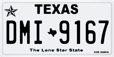 TX license plate DMI9167