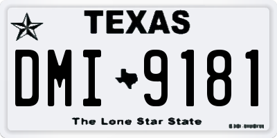 TX license plate DMI9181