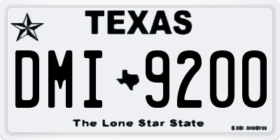 TX license plate DMI9200