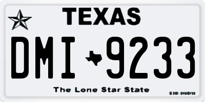 TX license plate DMI9233