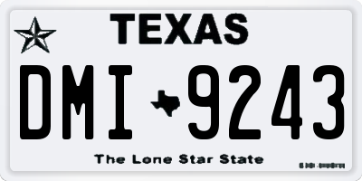 TX license plate DMI9243