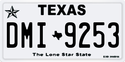 TX license plate DMI9253