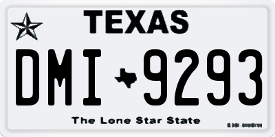 TX license plate DMI9293