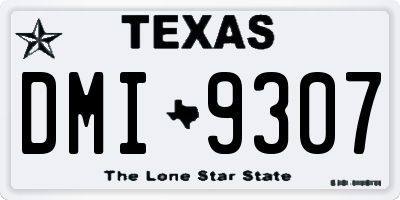 TX license plate DMI9307