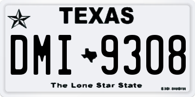 TX license plate DMI9308