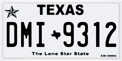 TX license plate DMI9312