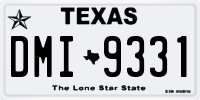 TX license plate DMI9331