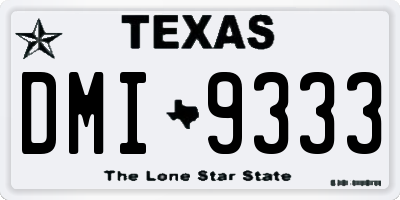 TX license plate DMI9333
