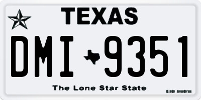 TX license plate DMI9351