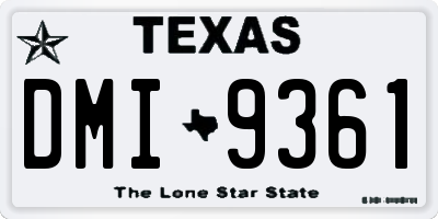 TX license plate DMI9361
