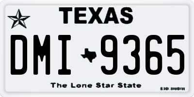 TX license plate DMI9365