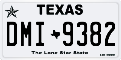 TX license plate DMI9382