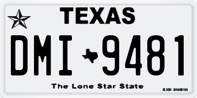 TX license plate DMI9481
