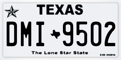 TX license plate DMI9502