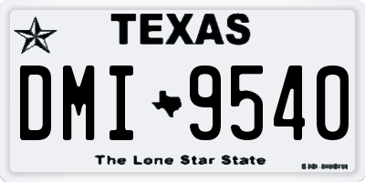 TX license plate DMI9540