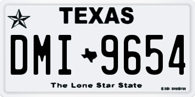 TX license plate DMI9654