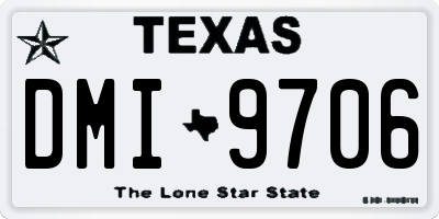 TX license plate DMI9706