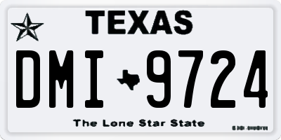 TX license plate DMI9724