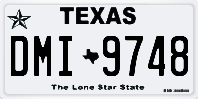 TX license plate DMI9748