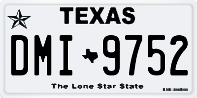 TX license plate DMI9752